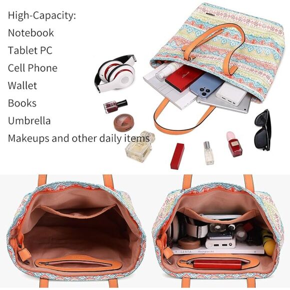 👜 Pomelo Best Faux Leather Tote – Large Shoulder Bag for Work & Daily Use - Picture 4 of 12